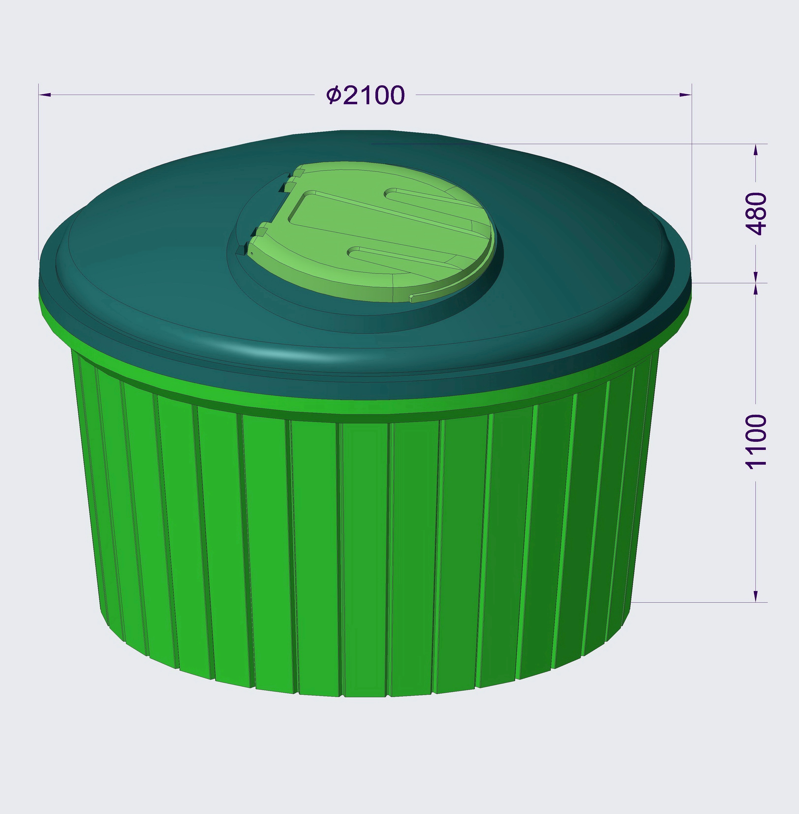 Схема заглубленного контейнера Схема заглубленного контейнера