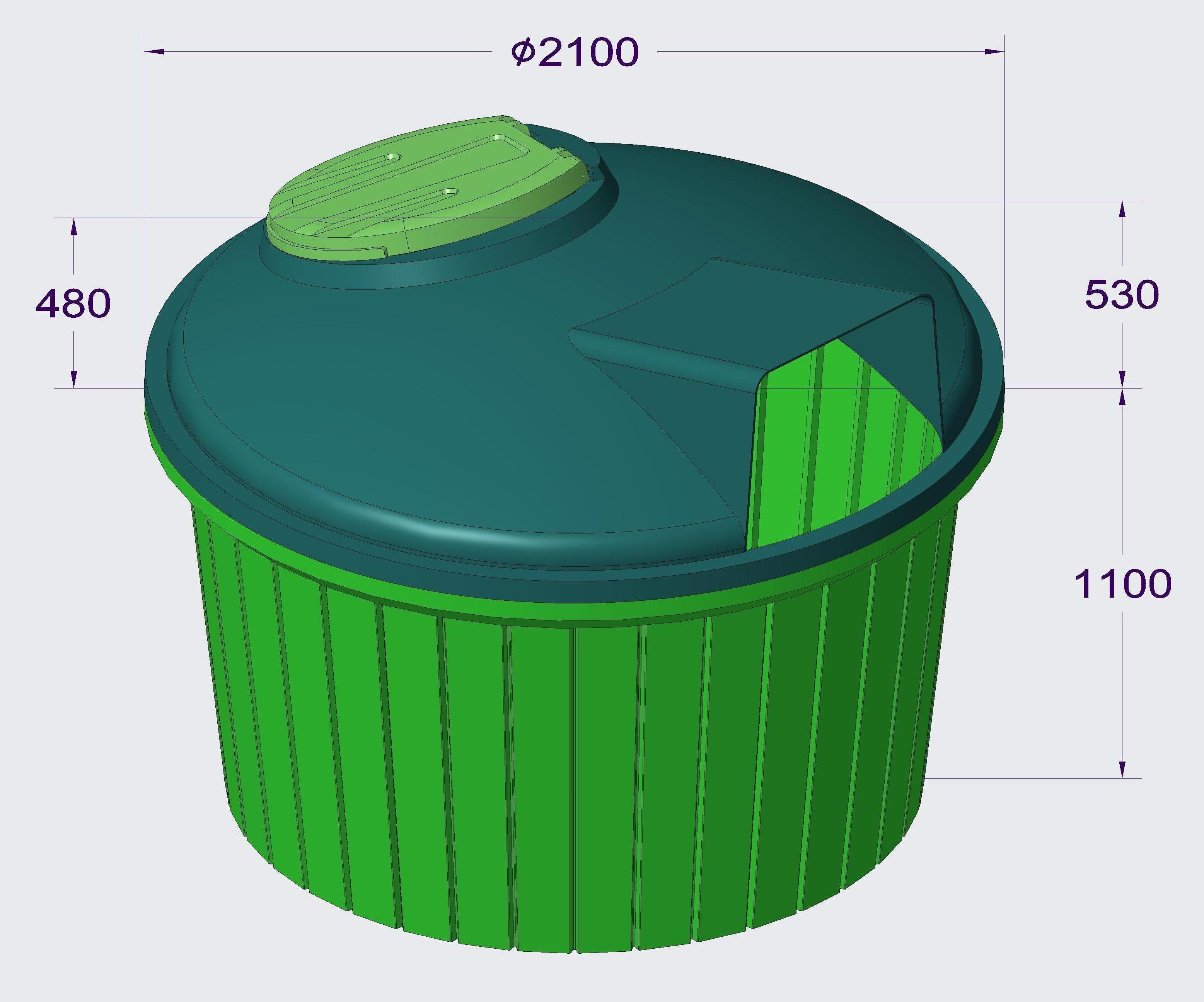 Схема заглубленного контейнера Схема заглубленного контейнера