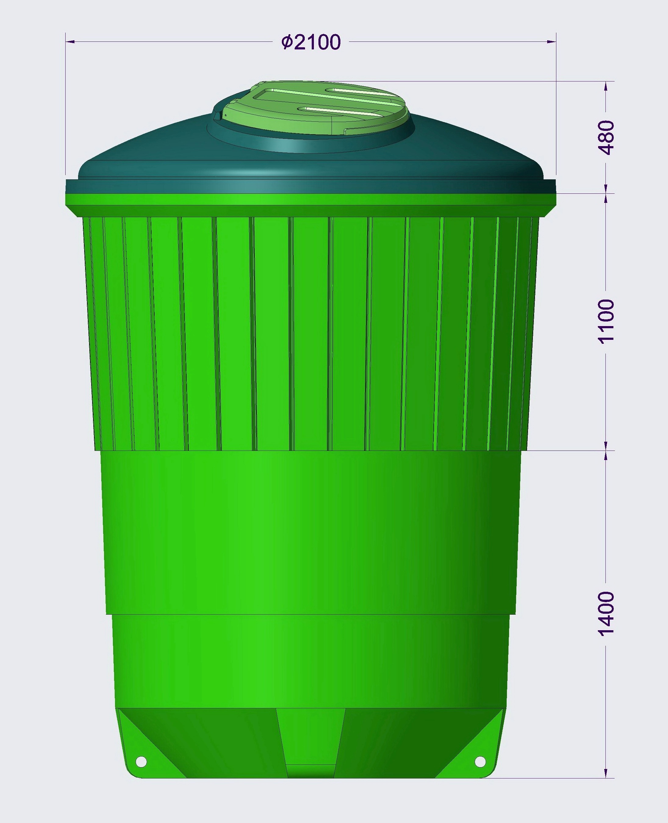 Схема заглубленного контейнера Схема заглубленного контейнера