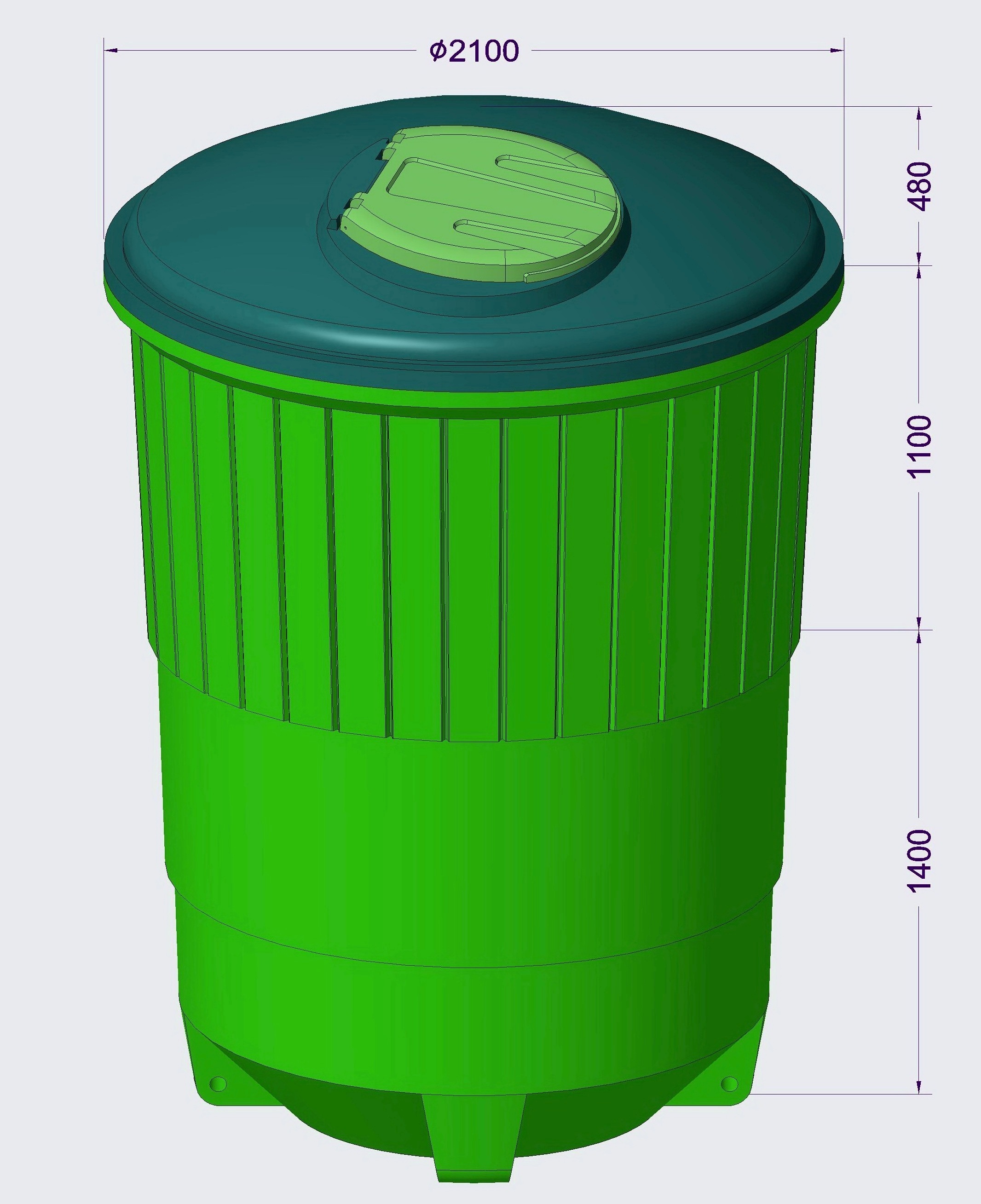 Схема заглубленного контейнера Схема заглубленного контейнера